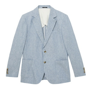 REISS Atlantic Linen-Twill Single-Breasted Blazer